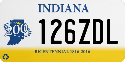 IN license plate 126ZDL