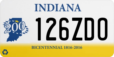 IN license plate 126ZDO