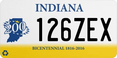 IN license plate 126ZEX