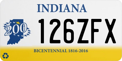 IN license plate 126ZFX