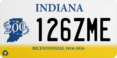 IN license plate 126ZME