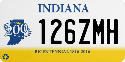IN license plate 126ZMH