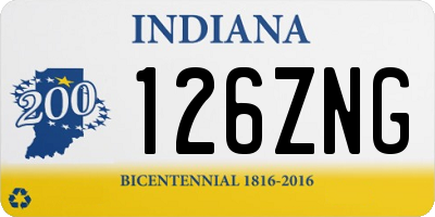 IN license plate 126ZNG