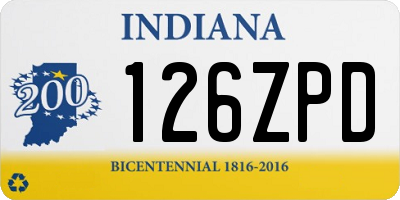 IN license plate 126ZPD