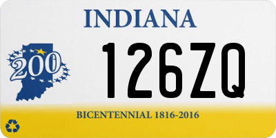 IN license plate 126ZQ