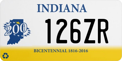 IN license plate 126ZR