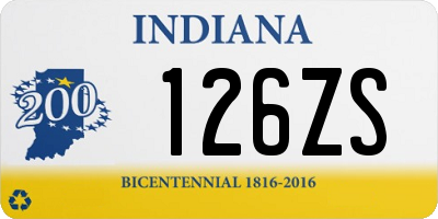 IN license plate 126ZS