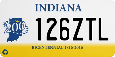 IN license plate 126ZTL
