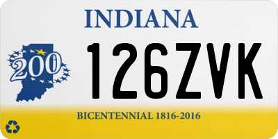 IN license plate 126ZVK