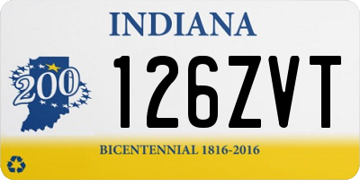 IN license plate 126ZVT
