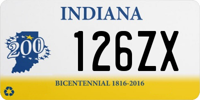 IN license plate 126ZX