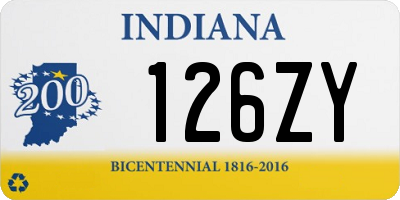 IN license plate 126ZY