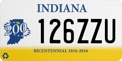 IN license plate 126ZZU