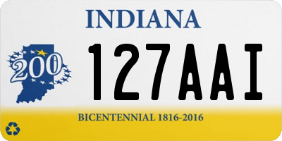 IN license plate 127AAI
