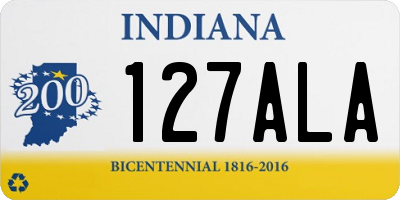 IN license plate 127ALA