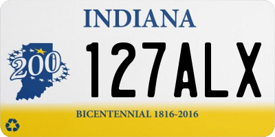 IN license plate 127ALX