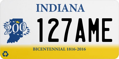 IN license plate 127AME