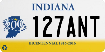IN license plate 127ANT