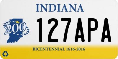 IN license plate 127APA