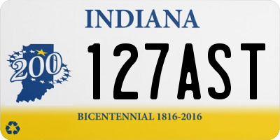 IN license plate 127AST