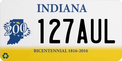 IN license plate 127AUL