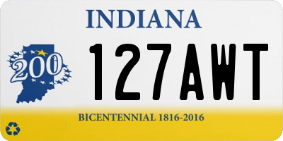 IN license plate 127AWT