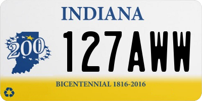 IN license plate 127AWW
