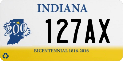 IN license plate 127AX