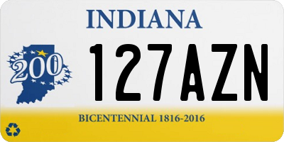 IN license plate 127AZN