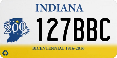 IN license plate 127BBC
