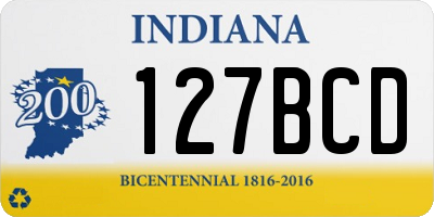 IN license plate 127BCD