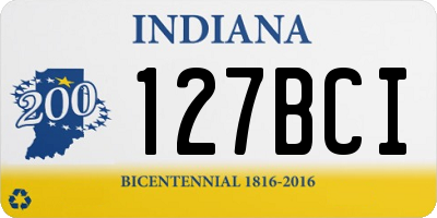 IN license plate 127BCI