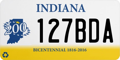 IN license plate 127BDA