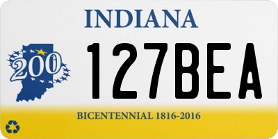 IN license plate 127BEA