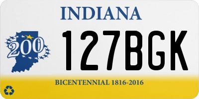 IN license plate 127BGK