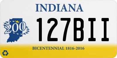 IN license plate 127BII