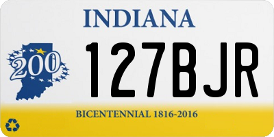 IN license plate 127BJR