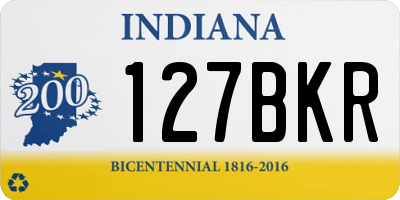 IN license plate 127BKR