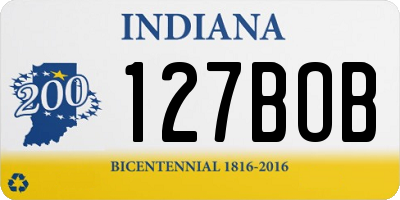 IN license plate 127BOB