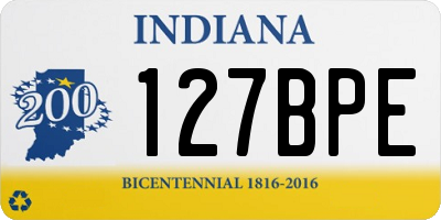 IN license plate 127BPE