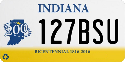IN license plate 127BSU