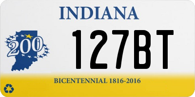 IN license plate 127BT
