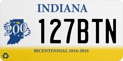 IN license plate 127BTN