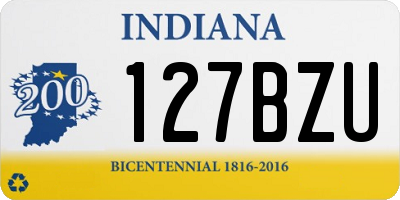 IN license plate 127BZU