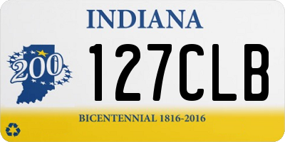 IN license plate 127CLB