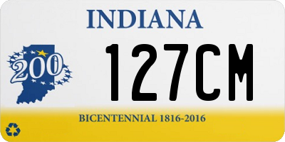 IN license plate 127CM