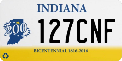 IN license plate 127CNF