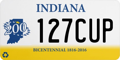IN license plate 127CUP