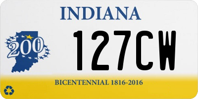 IN license plate 127CW