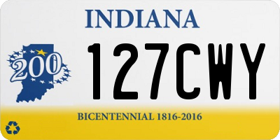 IN license plate 127CWY